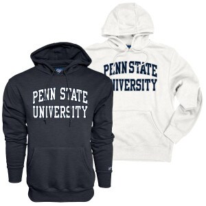 Penn State University navy heather & white hooded sweatshirts image